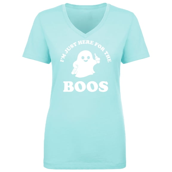 Just Here For The Boos Womens V-Neck T-Shirt