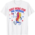 thumbnail image 1 of Just Here For The Hot dog Wieners 4th Of July T-Shirt Tops Tee, 1 of 4