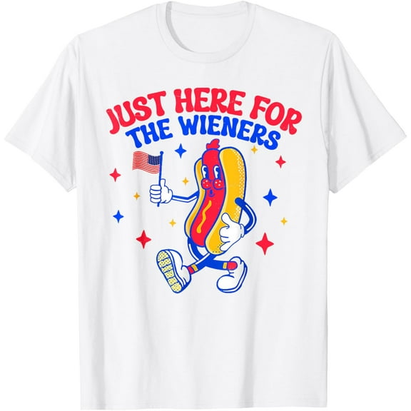 Just Here For The Hot dog Wieners 4th Of July T-Shirt Tops Tee