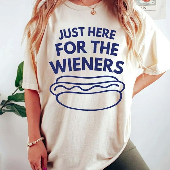 Just Here For The Wieners T-Shirt, Funny 4th of July Hotdog Tee, Patriotic Hotdog Shirt, Independence Day Apparel