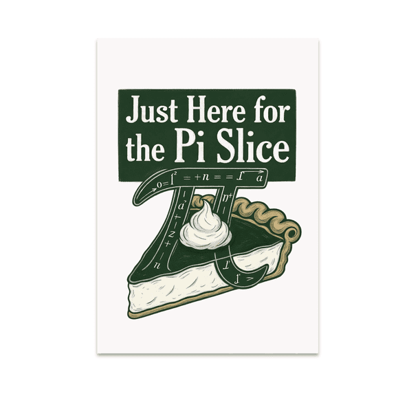 Just Here for the Pi Slice - Math Lover - 13x19 Poster Print