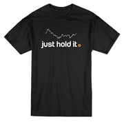 Just Hold It Bitcoin Graphic Design Men Black T-Shirt, Male x-Large