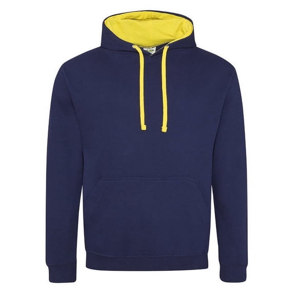(Price/each)Just Hoods By Awdis JHA003 Varsity Contrast Hoodie-Oxf. Navy/Sun Yel-XXL
