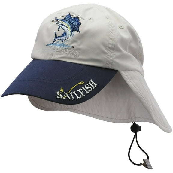 Just Hook 'Em Embroidered Sailfish Fishing Hat with Sun Shield