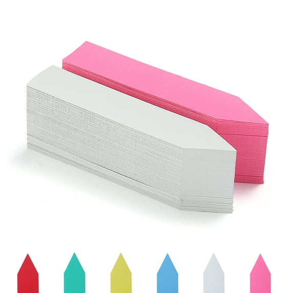 Just Houseware 200 Pcs Plant Labels 4" Plant Tags Waterproof Garden Labels Pot Marker(White And Pink)