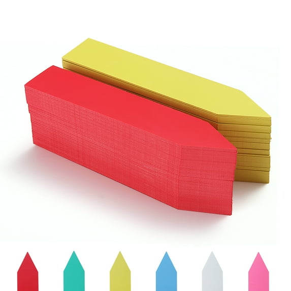 Just Houseware 200 Pcs Plant Labels 4" Plant Tags Waterproof Garden Labels Pot Marker(Yellow And Red)