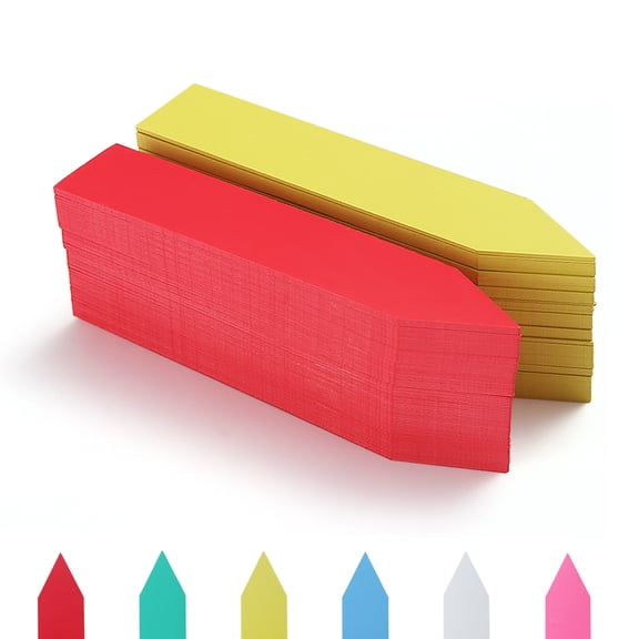 Just Houseware 200 Pcs Plant Labels 4" Plant Tags Waterproof Garden Labels Pot Marker(Yellow And Red)