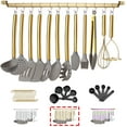 thumbnail image 1 of Just Houseware Kitchen Utensils Set Titanium Gold Silicone and Stainless Steel, 38 pcs, 1 of 9