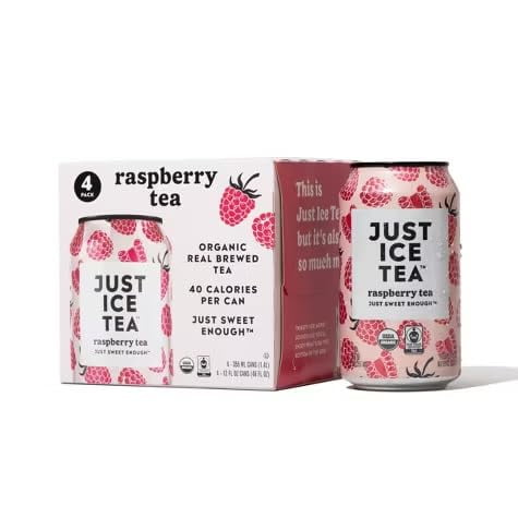 Just Ice Tea - Tea Blk Raspberry Organic 4Pk - 48 Fo, Case of 6
