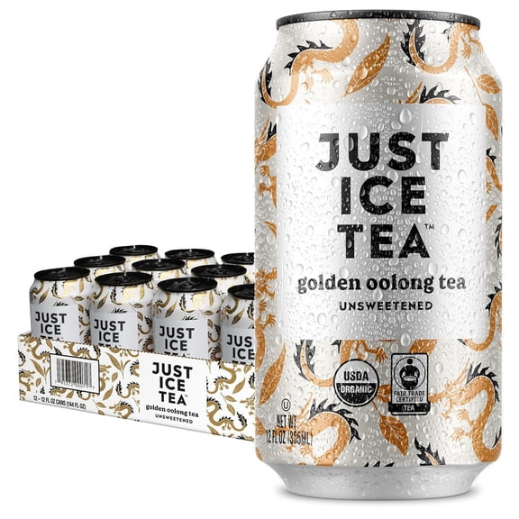 Just Ice Tea, Golden Oolong Iced Tea, 12-Pack (12oz Cans)