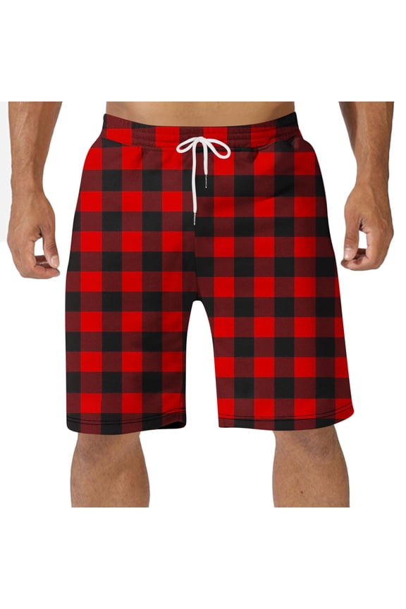 Just In! Kilaqueen Plaid Print Casual Fashion Shorts with Pockets Mens Drawstring Elastic Waist Pajama Pants Bottoms Sleep Shorts