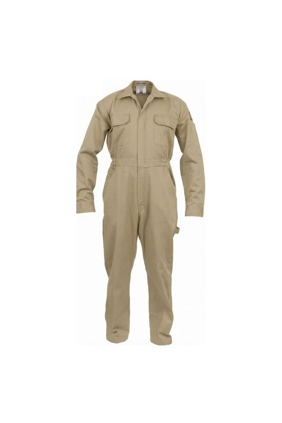 Classic Safety Work Coverall - Long Sleeve - 100% C - 7 oz - (Khaki -XL)