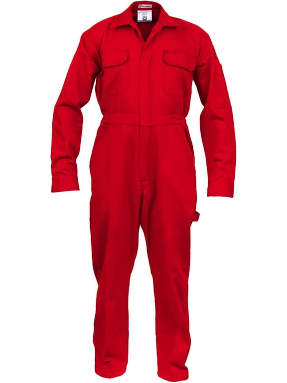Classic Safety Work Coverall - Long Sleeve - 100% C - 7 oz - (Red - Medium)