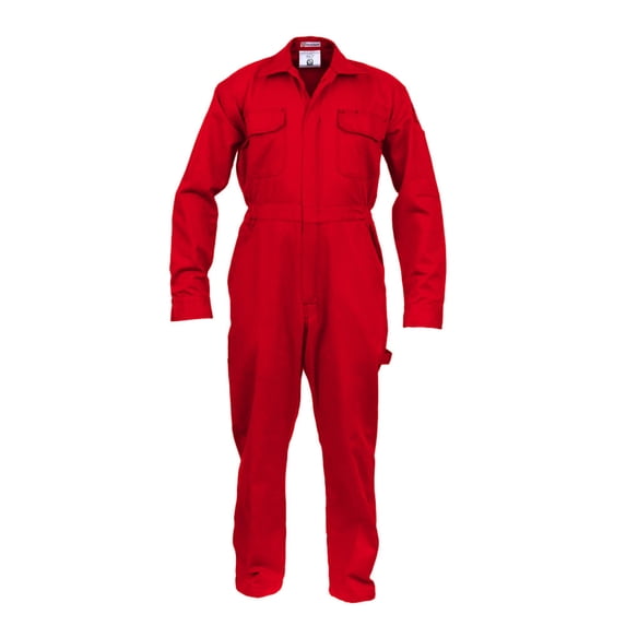 Just In Trend Classic Safety Work Coverall - Long Sleeve - 100% C - 7 oz - (Red - Medium)