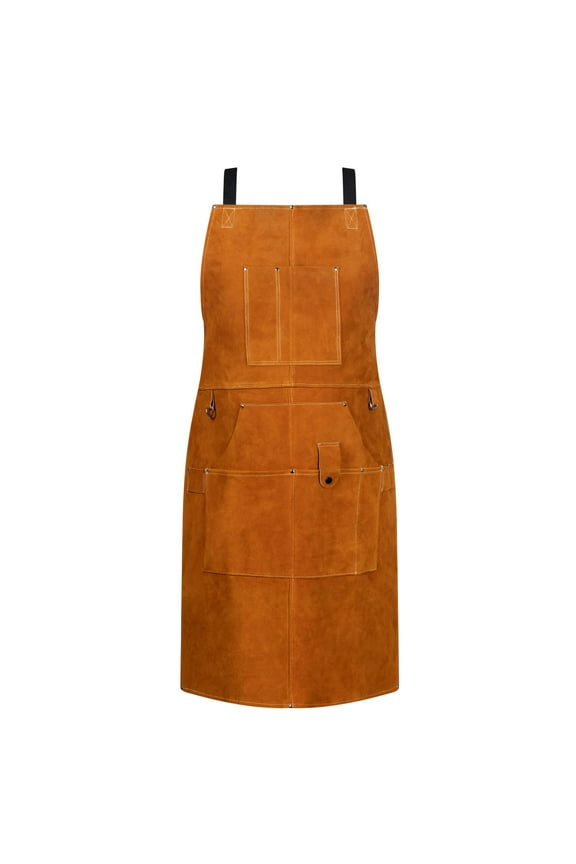 Flame/Heat Resistant Heavy Duty Genuine Cowhide Leather Welding Work Apron/Bib