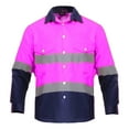thumbnail image 1 of Just In Trend High Visibility Hi Vis Reflective Safety Work Shirts (3X-Large, Pink/Navy Blue), 1 of 3