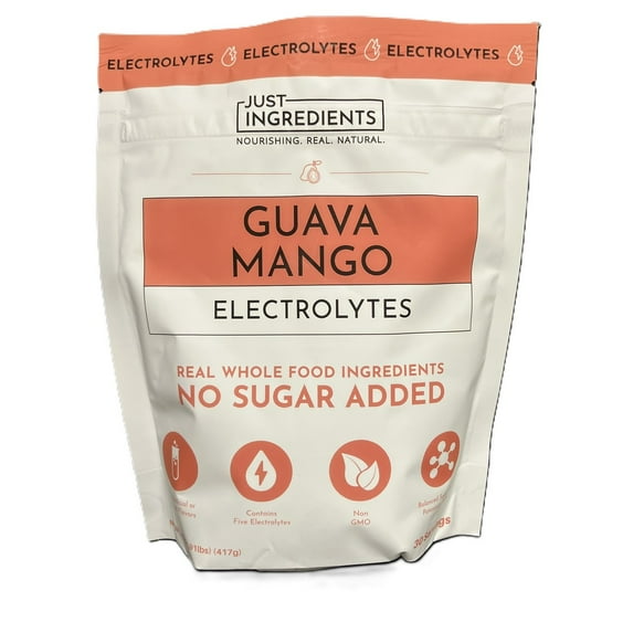Just Ingredients Electrolytes Hydration Drink Mix Guava Mango 30 Serving Coconut Water Sea Salt Trace Minerals