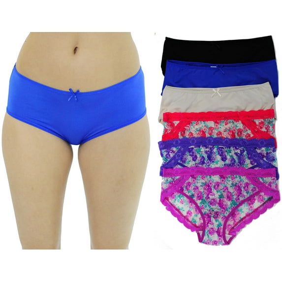 Just Intimates Boylegs / Panties for Women (Pack of 6) (Large)