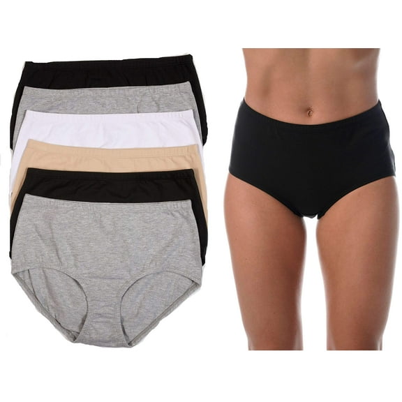 Just Intimates Brief Panties for Women Comfortable Cotton Panty (Pack of 6)