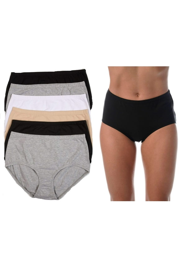 Brief Panties for Women Comfortable Cotton Panty (Pack of 6)