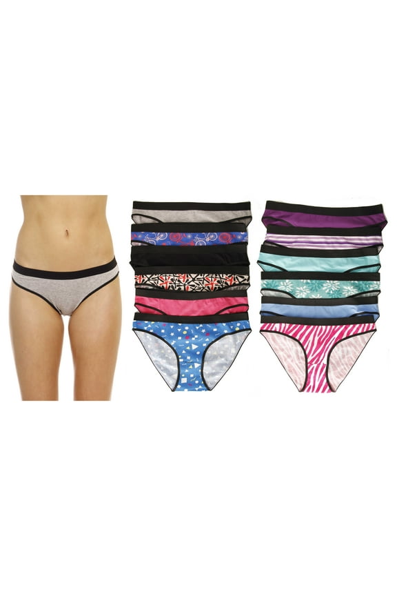Cotton Panties / Bikini Underwear (Pack of 12) (6 - Medium)