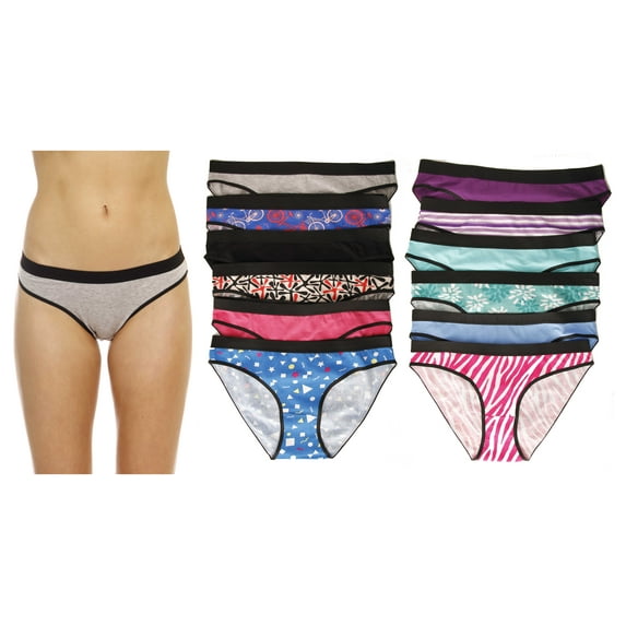 Just Intimates Cotton Panties / Bikini Underwear (Pack of 12) (9 - XXL)