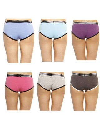Just Intimates 13127-7 Cotton Panties / Boyleg Underwear (Pack of 6) at   Women's Clothing store