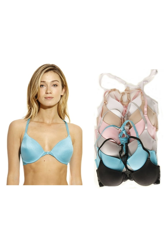 Crochet Lace Back Bras for Women (Pack of 6) (Crochet Lace Bra, 34DD)