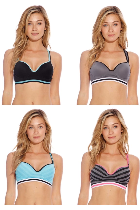 Racerback Sports Bra / Bras for Women (Pack of 4) (Pack 1, 42)