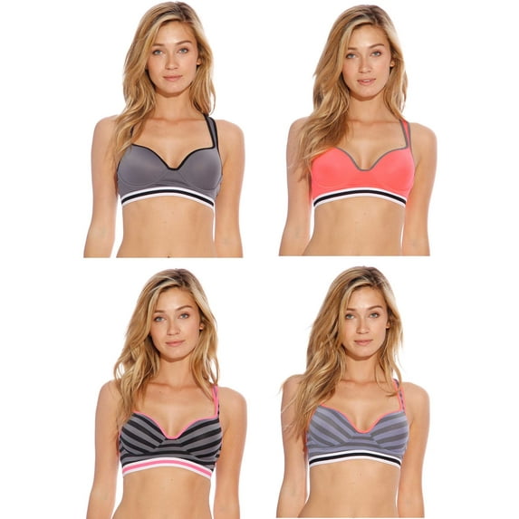 Just Intimates Racerback Sports Bra / Bras for Women (Pack of 4) (Pack 3, 40D)