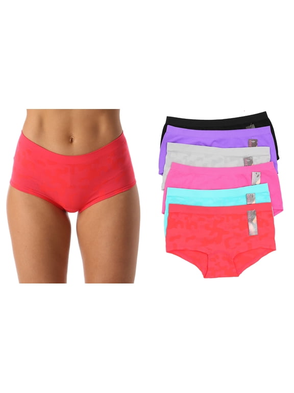 Seamless Boyleg Panties Solids & Jacquards (6 Pack) (Small)