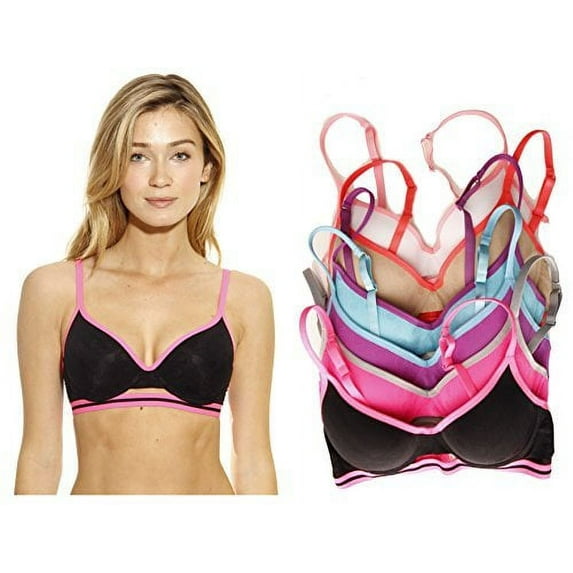 Just Intimates Sporty Jacuard Bras for Women (Pack of 6) (Jacquard Bra With Sport Elastic - Pack a, 40)