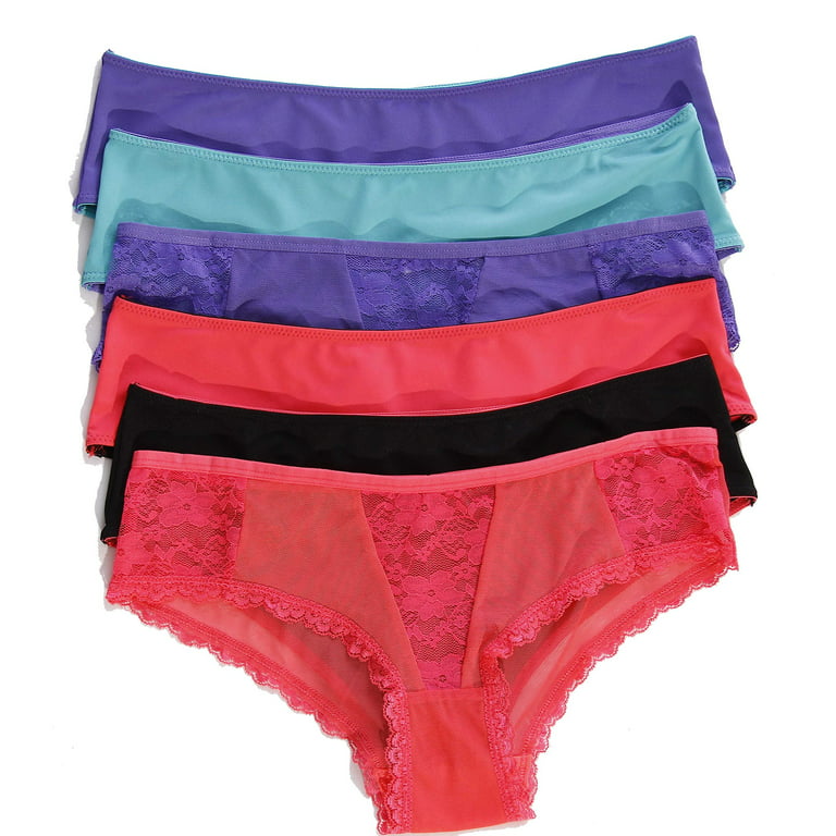 Just Intimates Thongs / Underwear / Panties for Women (Pack of 6) (Group 4,  Small)