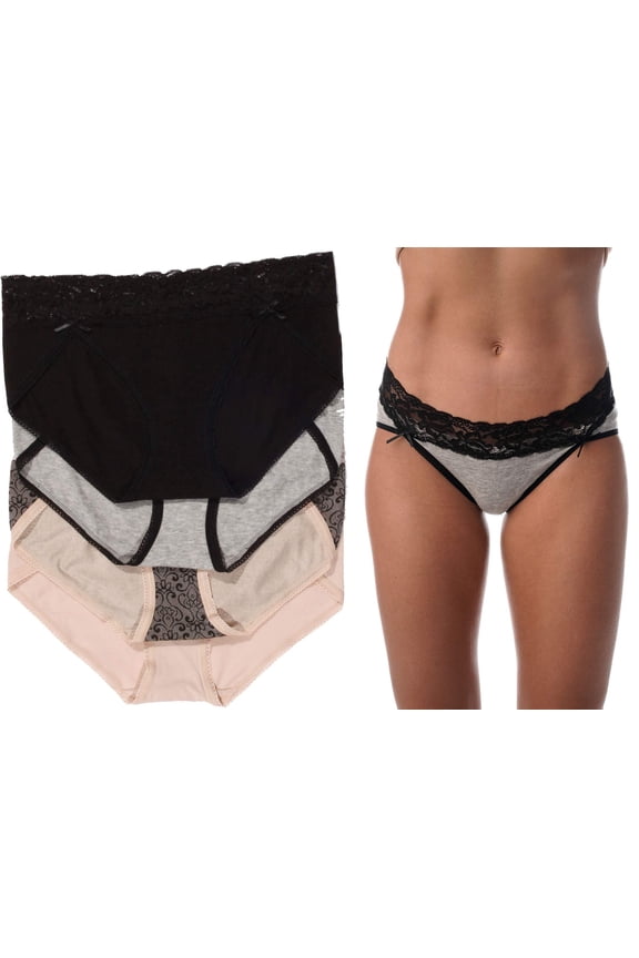 Ultra Soft Panties w/ Lace Trim (Pack B, 3X-Large)