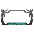 thumbnail image 1 of Just Keep Swimming Design Palm Tree Heavy Duty Metal License Plate Frame Auto License Plate Frame/Car Accessories (Black/Turquoise), 1 of 5