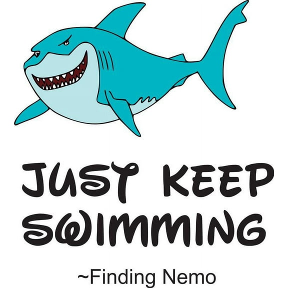 Just Keep Swimming Finding Nemo Quote Bedroom Baby Kid Childrens Girl Boy Picture Art Mural Custom Wall Decal Vinyl Sticker 10 Inches X 14 Inches
