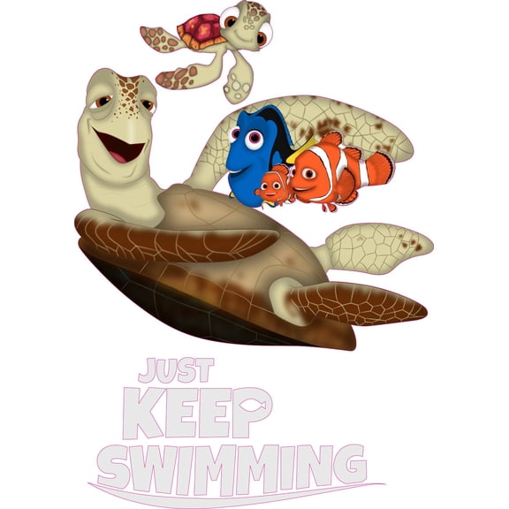 Just Keep Swimming Wall Sticker Decal Dory, Nemo, Marlin & Sea Turtles 14x20 Inches Ocean Theme