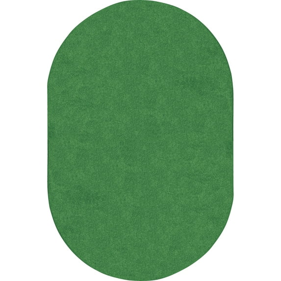 Just Kidding 12' x 7'6" Oval area rug in color Grass Green