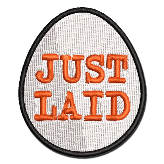 Just Laid Egg Applique Multi-Color Embroidered Iron-On Patch - 3 Inch Medium