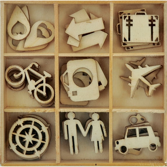 Just Landed Wooden Shapes 45/Pkg-Travel Flourishes