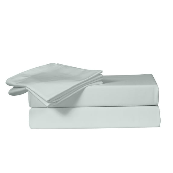 Just Linen 300 TC 100% Cotton Sateen, Solid Color, King 4 Piece Sheet Set with Deep Pocketed Fitted Sheet