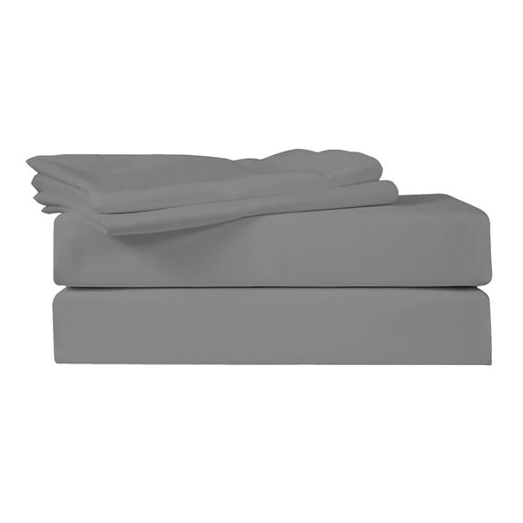 Just Linen 400 TC 100% Egyptian Cotton Sateen, Solid Colours, Queen Sheet Set with 18" Deep Pocketed Fitted Sheet