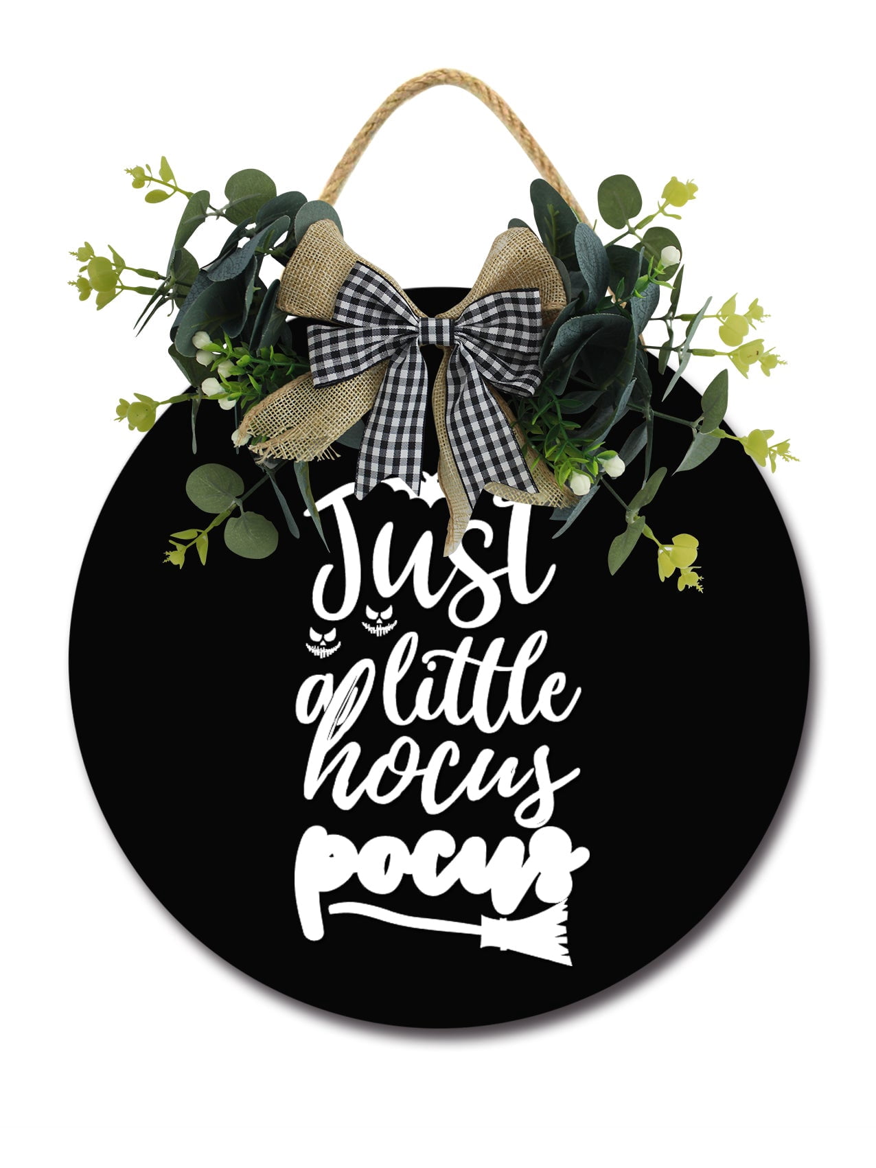 Just Little Hocus Pocus Door Sign Home Decor Round Wood Wreaths Wall ...