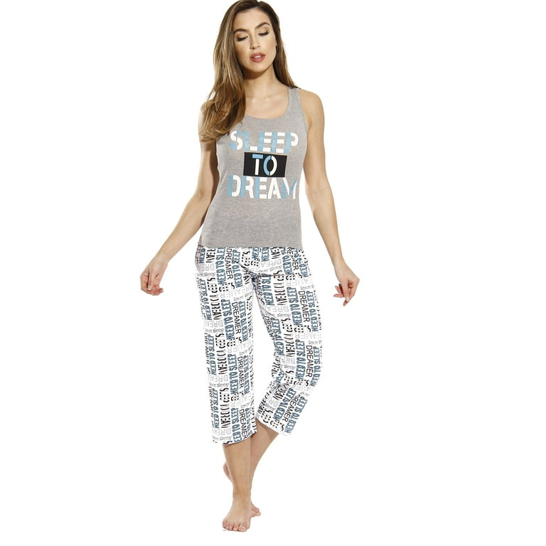 Just Love 100% Cotton Capri Sets Women Sleepwear Womans Pajamas Pjs (Need  to Sleep - White, Medium) 