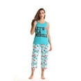 thumbnail image 1 of Just Love 100% Cotton Capri Sets Women Sleepwear Womans Pajamas Pjs (Turquoise - Let's Flamingle, Large), 1 of 3