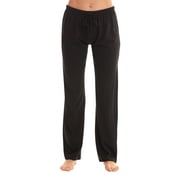 Just Love 100% Cotton Jersey Women Plaid Pajama Pants Sleepwear (Solid Black, Small)