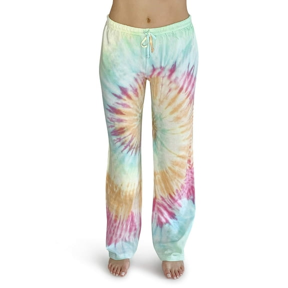 Just Love 100% Cotton Jersey Women Plaid Pajama Pants Sleepwear (Tie Dye Pastel Swirl, 1X)
