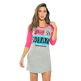 thumbnail image 1 of Just Love 100% Cotton Sleep Dress for Women Baseball Sleeve Nightshirt (Grey - Don't Do Mornings, Medium), 1 of 3
