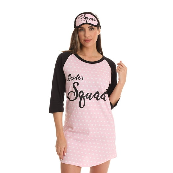 Just Love 100% Cotton Sleep Dress for Women Baseball Sleeve Nightshirt