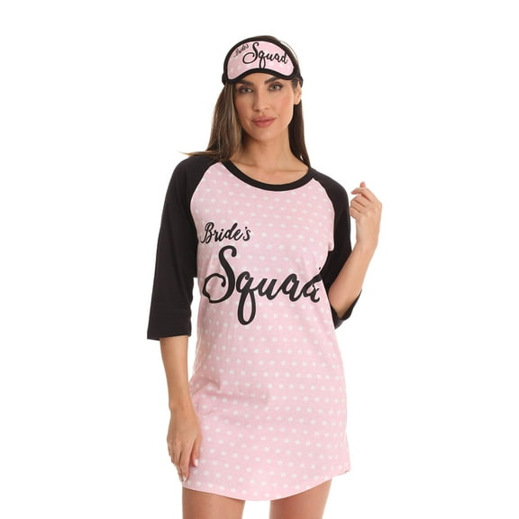 Just Love 100% Cotton Sleep Dress for Women Baseball Sleeve Nightshirt